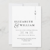 Invitation Noir Et Blanc Tout En Un Mariage Monogramme Modern (Devant)