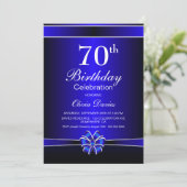 Invitation Noir et bleu 70e anniversaire (Debout devant)
