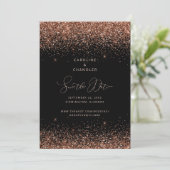 Invitation Noir et bronze Parties scintillant mariage Enregis (Debout devant)