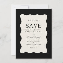 Noir et Crème moderne Wavy Mariage Enregistrer la 