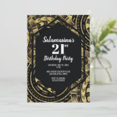 Invitation Noir et Diamant Pailleté Tatau (Debout devant)