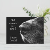 Invitation Noir et gris de nez de chien d'invitation de BBQ (Debout devant)