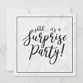 Invitation Noir et marbre | Parti de retraite surprise (Devant)