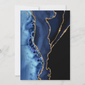 Invitation Noir et Navy Or Épargnez la date (Dos)