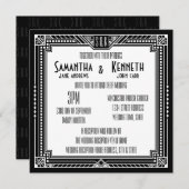 Invitation Noir et n'importe quelle couleur Grand Gatsby Mari (Devant / Derrière)