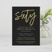 Invitation Noir et or 60e anniversaire Modèle d'invitation (Debout devant)