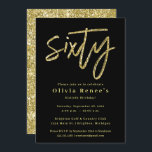 Invitation Noir et or 60e anniversaire Modèle d'invitation<br><div class="desc">Rose Gold 60th Birthday Invitation avec accents de Parties scintillant Couleur Arrière - plan et couleurs de texte peuvent être modifiées! *Veuillez noter que la parties scintillant est un effet imprimé et non des pièces de parties scintillant physique. Veuillez me contacter pour toute question !</div>