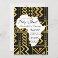 Noir et Or Afrique Tribale Baby Shower