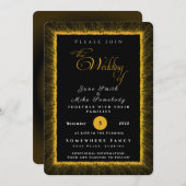 Invitation Noir et or avec monogramme (Devant / Derrière)