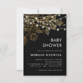 Invitation Noir et or Classy Moderne Baby shower élégant (Devant)