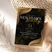 INVITATION NOIR ET OR ÉLÉGANT PERSONNALISÉ NOUVEL AN`S PARTY