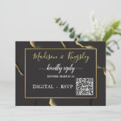 Invitation Noir et or 💡 huile d'encre Abstraite moderne (Debout devant)