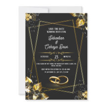 Noir et or mariage élégant