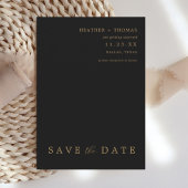 Invitation Noir et Or Mariage moderne Enregistrer les Dates