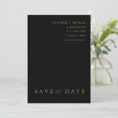 Invitation Noir et Or Mariage moderne Enregistrer les Dates (Debout devant)