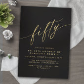 Invitation Noir et or | Modern Sleek Glam 50e anniversaire