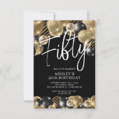 Invitation Noir et or moderne 50e anniversaire (Devant)