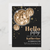 Invitation Noir et or moderne 50e anniversaire (Devant)