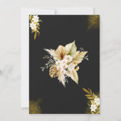 Invitation Noir et or Moderne Elégant Mariage Célébration (Dos)