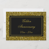 Invitation Noir et or pailleté 50e anniversaire de mariage (Dos)