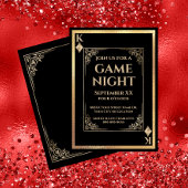 Invitation Noir et or Roi des Diamants Jeu Nuit