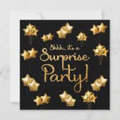 Invitation Noir Et Or Surprise N'Importe Quel Âge Fête D'Anni (Devant)