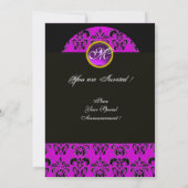 Invitation NOIR ET POURPRE DAMAS À MONOGRAMME, améthyste (Dos)