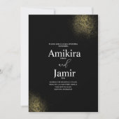 Invitation Noir et poussiéreux Pixie Faux Mariage (Devant)