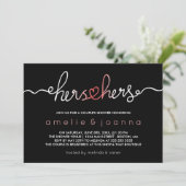 Invitation Noir et rose | Hers & Hers Couple's Shower (Debout devant)