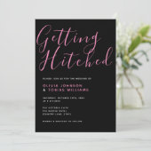 Invitation Noir et rose moderne s'accrocher (Debout devant)