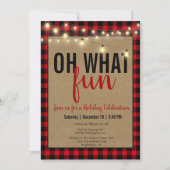 Invitation Noir et Rouge Oh Quel Plaisir Fête à Carreaux de B (Devant)