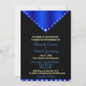 Invitation Noir et Royal Bleu Élégant Mariage moderne  (Devant)