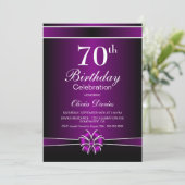 Invitation Noir et violet 70e anniversaire (Debout devant)