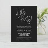 Invitation Noir Faisons la réception de mariage Décontracté E (Debout devant)