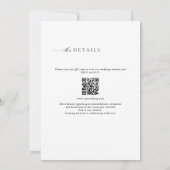 Invitation Noir fleur sauvage | Code QR blanc 2 en 1 Mariage (Dos)