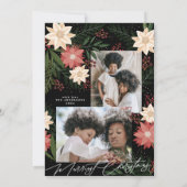 Invitation Noir Forme Noël Poinsettia Fête de Fête (Dos)