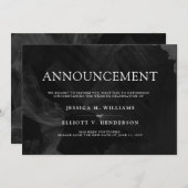 Invitation Noir formel de message d'ajournement de mariage (Devant / Derrière)