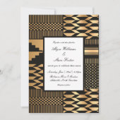 Invitation Noir - Gold Kente (Blanc) (Devant)