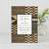 Invitation Noir - Gold Kente (Blanc) (Debout devant)