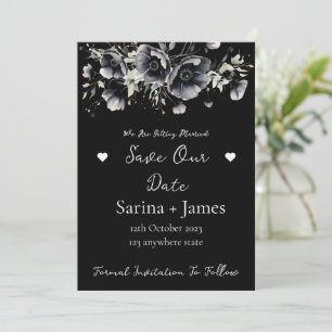 Invitation Noir Halloween Mariage Autum Enregistrer La Date