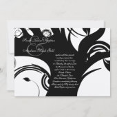 Invitation Noir hébreu de crème de mariage juif de Kol Sasson (Dos)