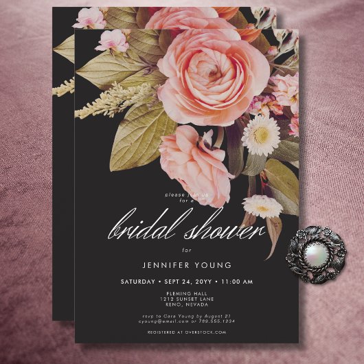 Invitation Noir Humeur Maussade Fard Rose Fleurs S'épanouisse