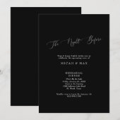 Invitation Noir La Nuit Avant La Répétition Mariage II (Devant / Derrière)