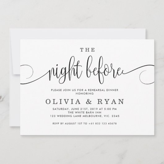 Invitation Noir la nuit avant l'invitation (Devant)