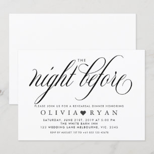 Invitation Noir la nuit avant l'invitation