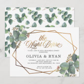 Invitation Noir la nuit avant l'invitation geo eucalyptus (Devant / Derrière)