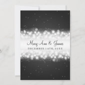 Invitation Noir magique d'étincelle de mariage élégant (Dos)