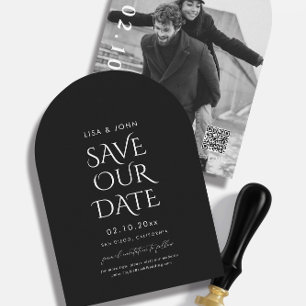 Invitation Noir mariage Enregistrer la date Photo Arch