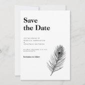Invitation Noir Mariage Minimal Enregistrer La Date (Devant)