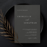 Invitation Noir minimaliste moderne mariage élégant<br><div class="desc">Black Minimaliste Moderne Élégant Mariage Invitation</div>